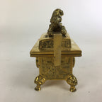 Japanese Buddhist Altar Fitting Brass Incense Burner Vtg Shishi Metal Koro BU506
