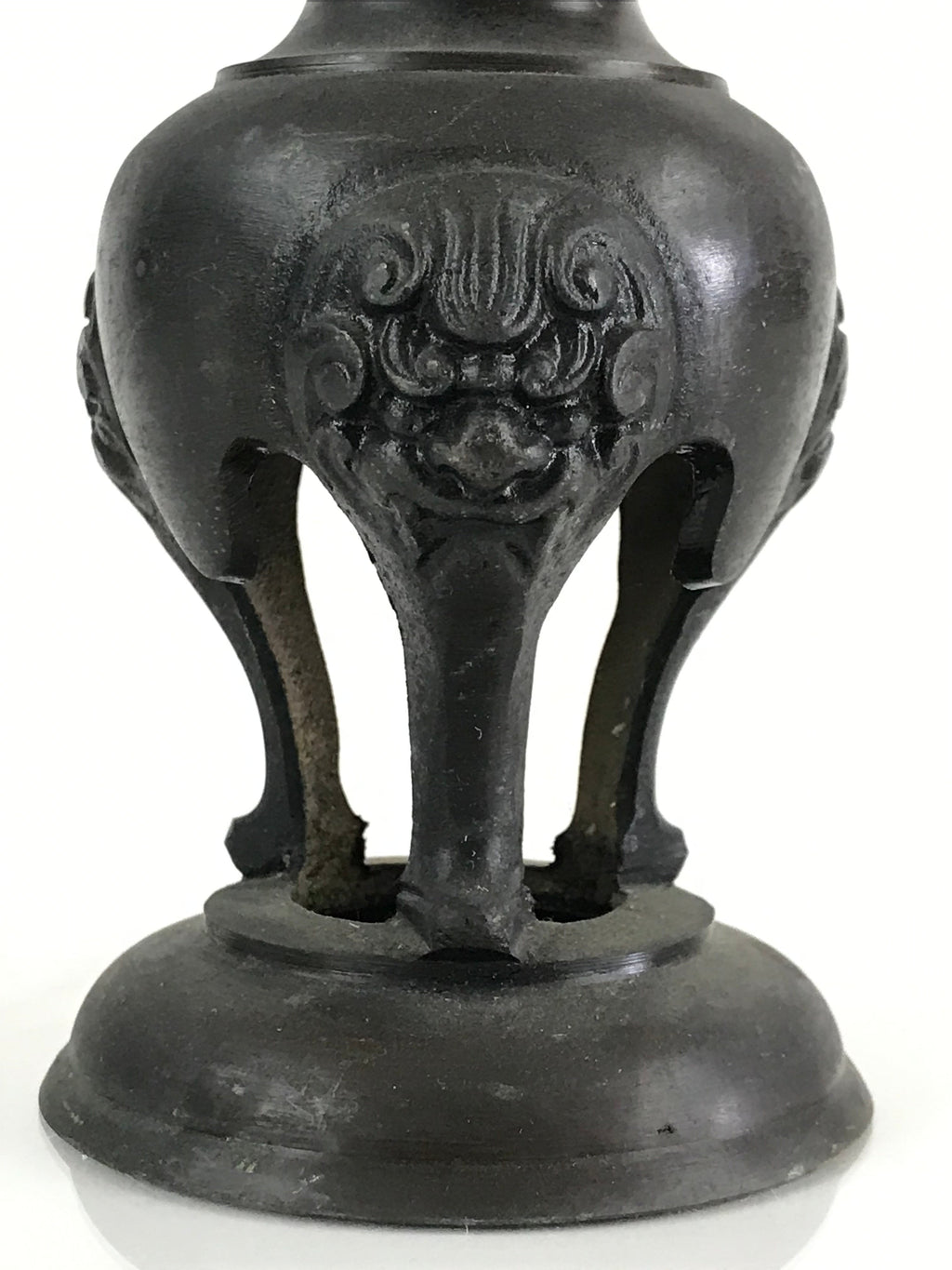 Japanese Buddhist Altar Fitting Bronze Candle Stand 2pc Set Vtg Shokudai BU744