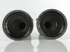 Japanese Buddhist Altar Fitting Bronze Candle Stand 2pc Set Vtg Shokudai BU744