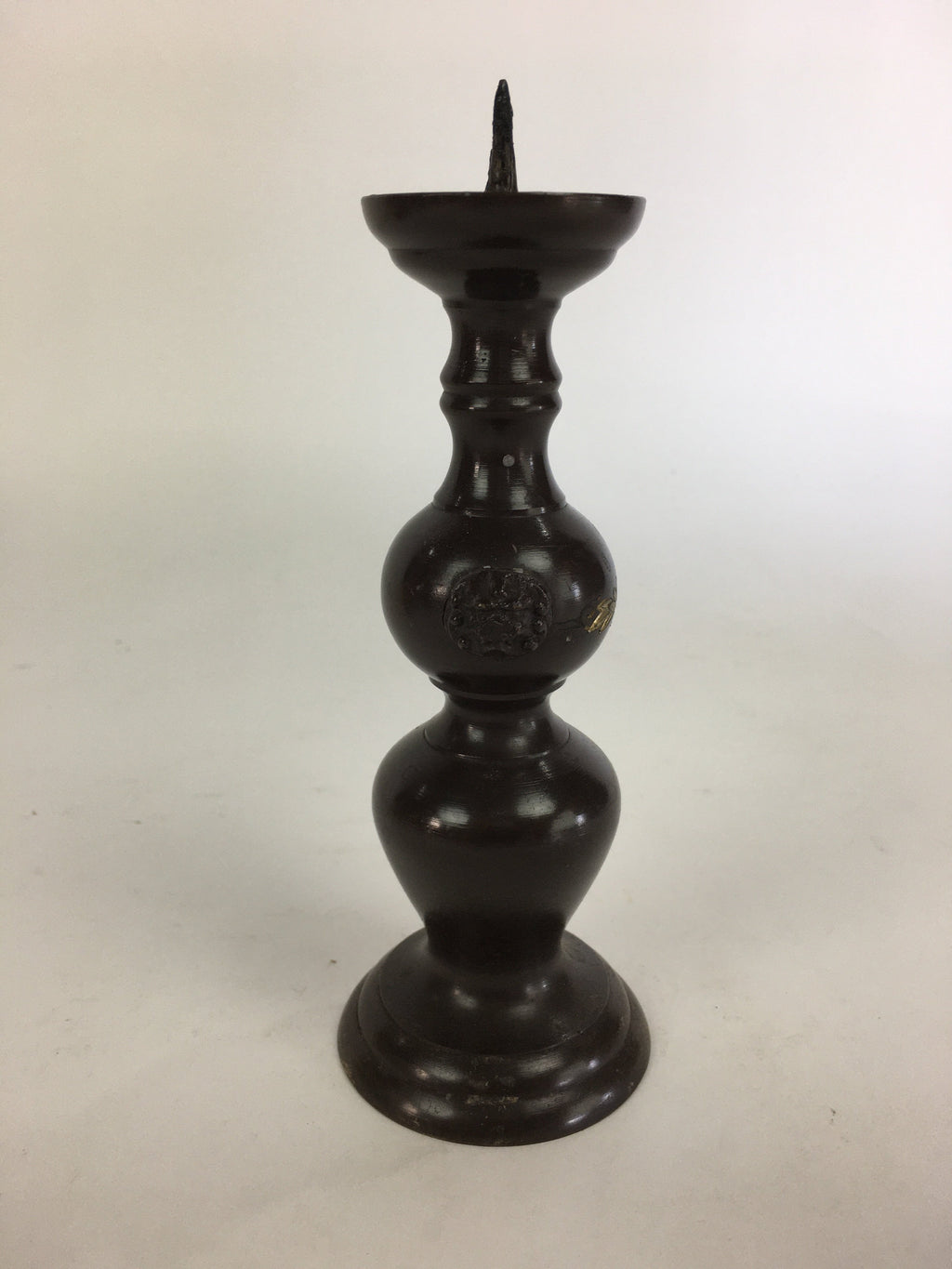 Japanese Buddhist Altar Fitting Bronze Candle Stand Vtg Shokudai Butsudan BU514