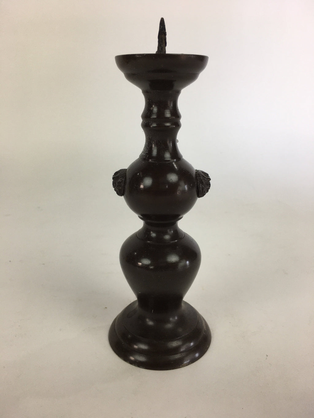 Japanese Buddhist Altar Fitting Bronze Candle Stand Vtg Shokudai Butsudan BU514