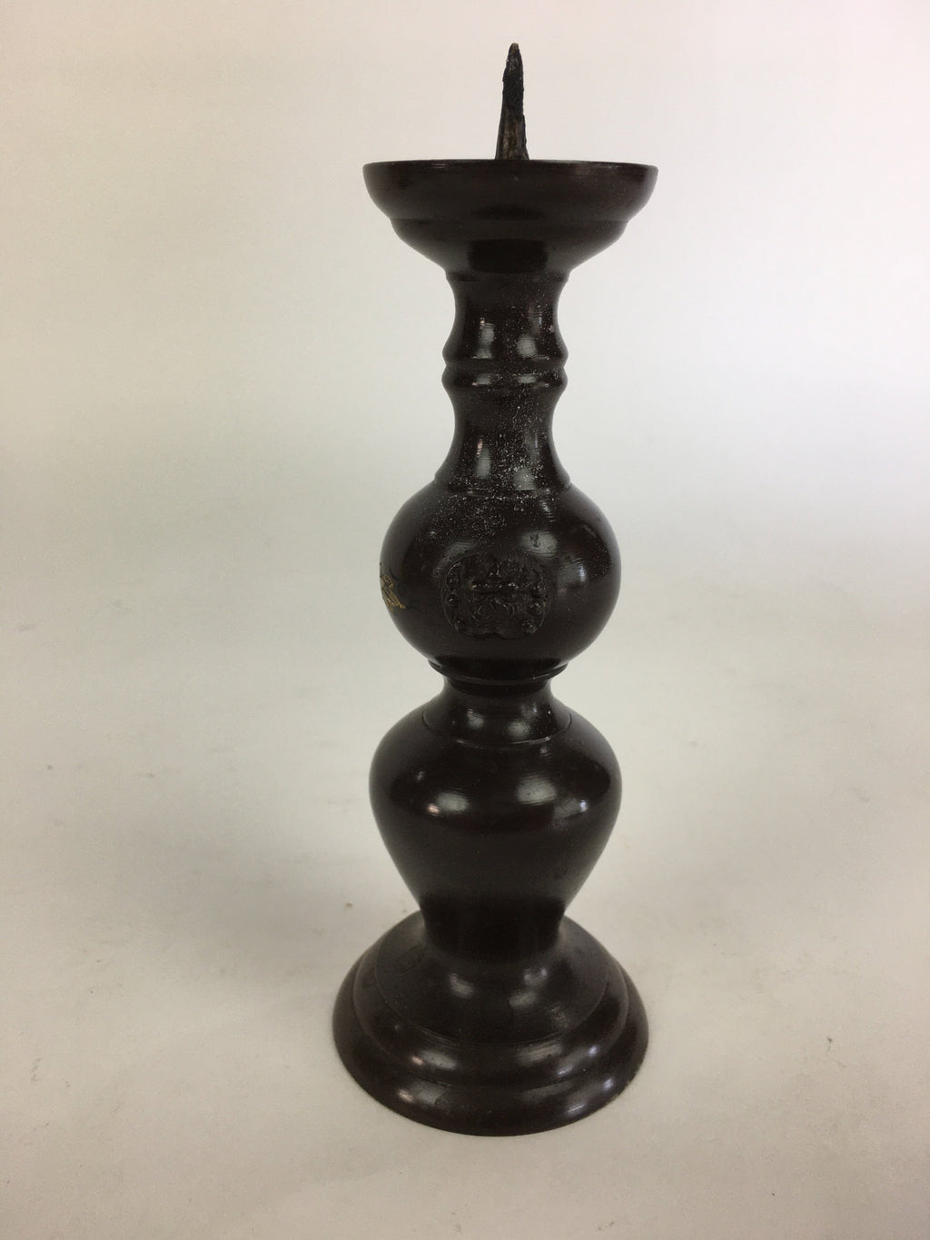 Japanese Buddhist Altar Fitting Bronze Candle Stand Vtg Shokudai Butsudan BU514