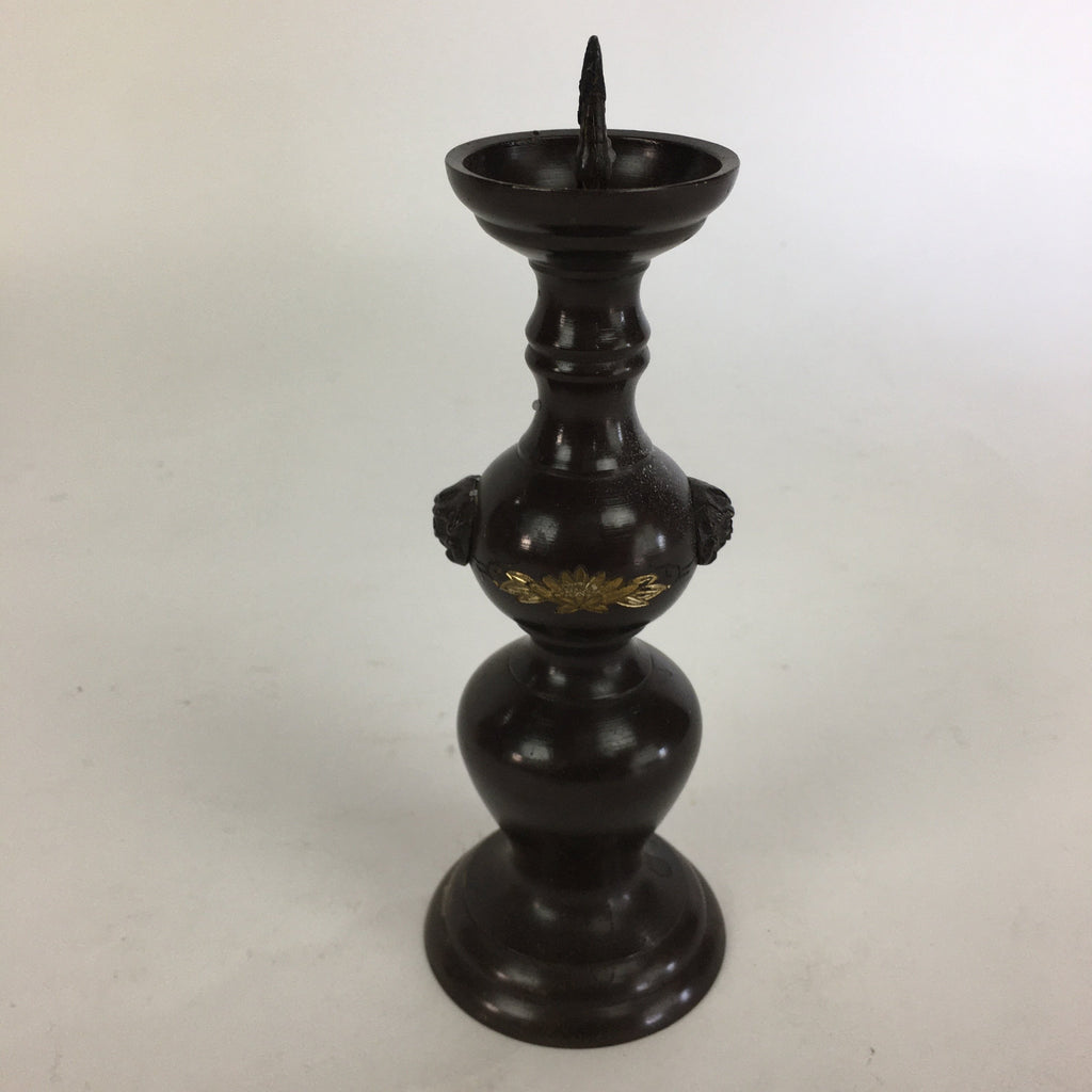 Japanese Buddhist Altar Fitting Bronze Candle Stand Vtg Shokudai Butsudan BU514