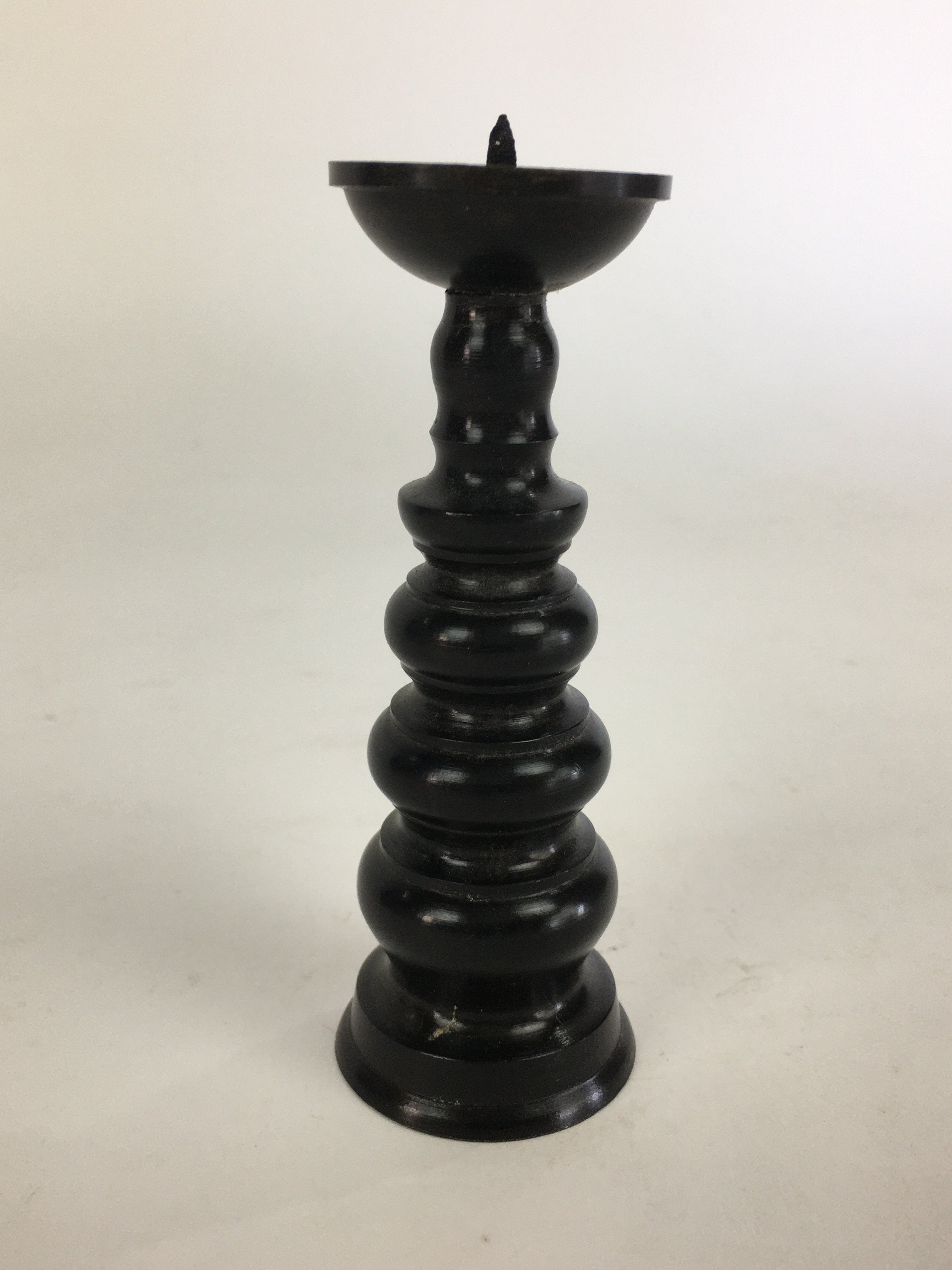 Japanese Buddhist Altar Fitting Bronze Candle Stand Vtg Shokudai Butsudan BU520