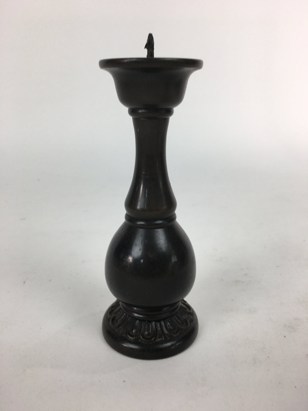 Japanese Buddhist Altar Fitting Bronze Candle Stand Vtg Shokudai Butsudan BU549