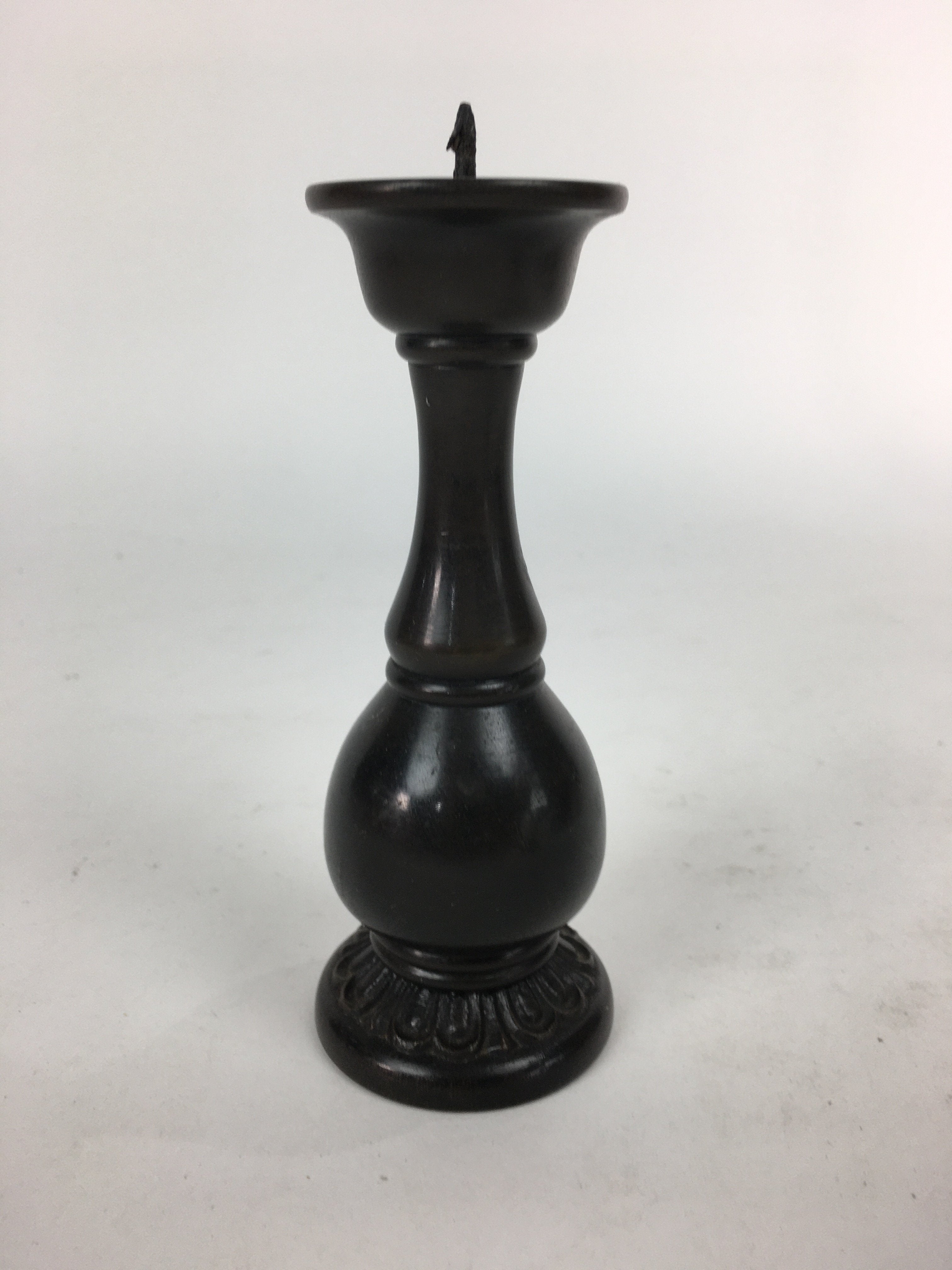 Japanese Buddhist Altar Fitting Bronze Candle Stand Vtg Shokudai Butsudan BU549