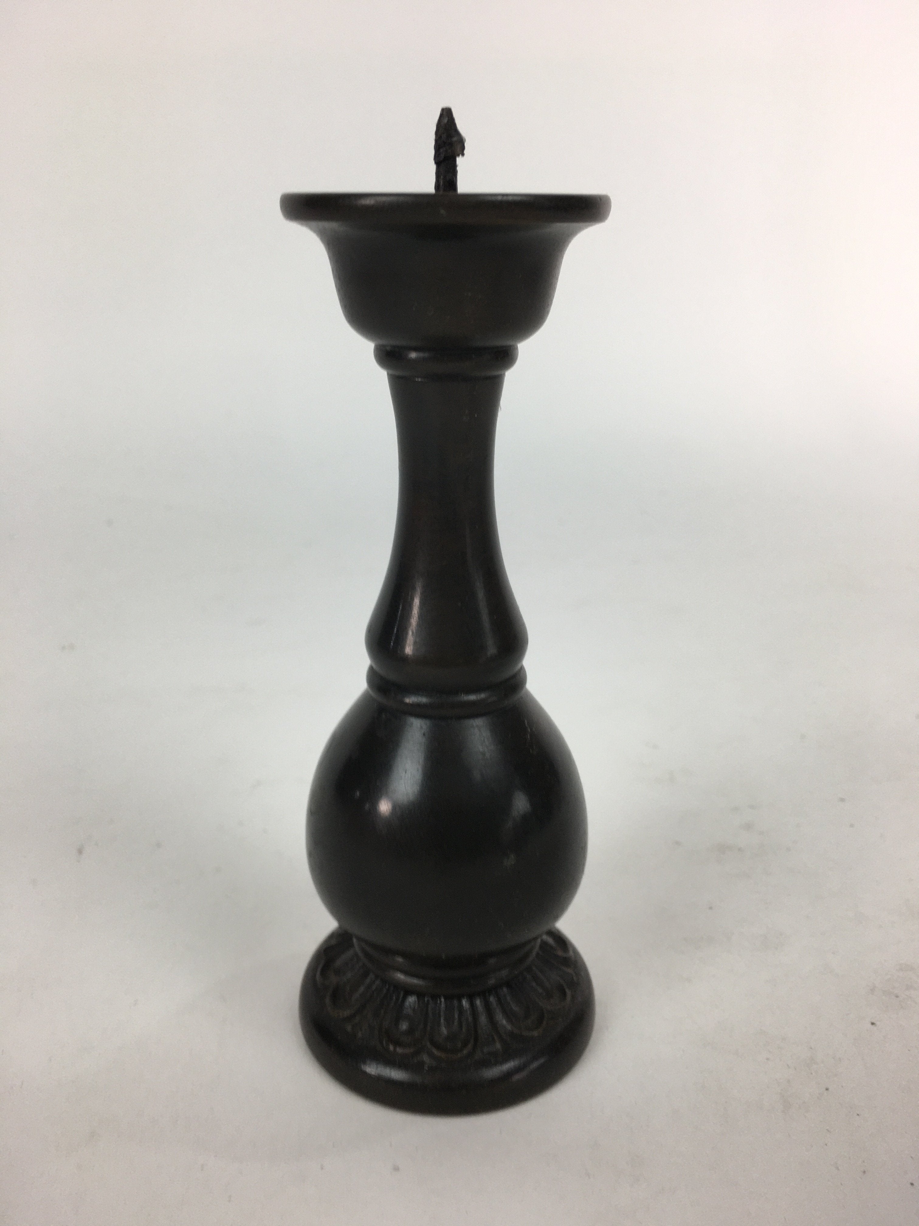 Japanese Buddhist Altar Fitting Bronze Candle Stand Vtg Shokudai Butsudan BU549