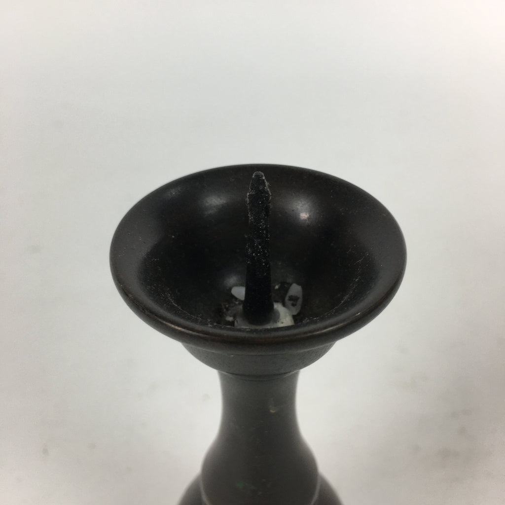 Japanese Buddhist Altar Fitting Bronze Candle Stand Vtg Shokudai Butsudan BU549