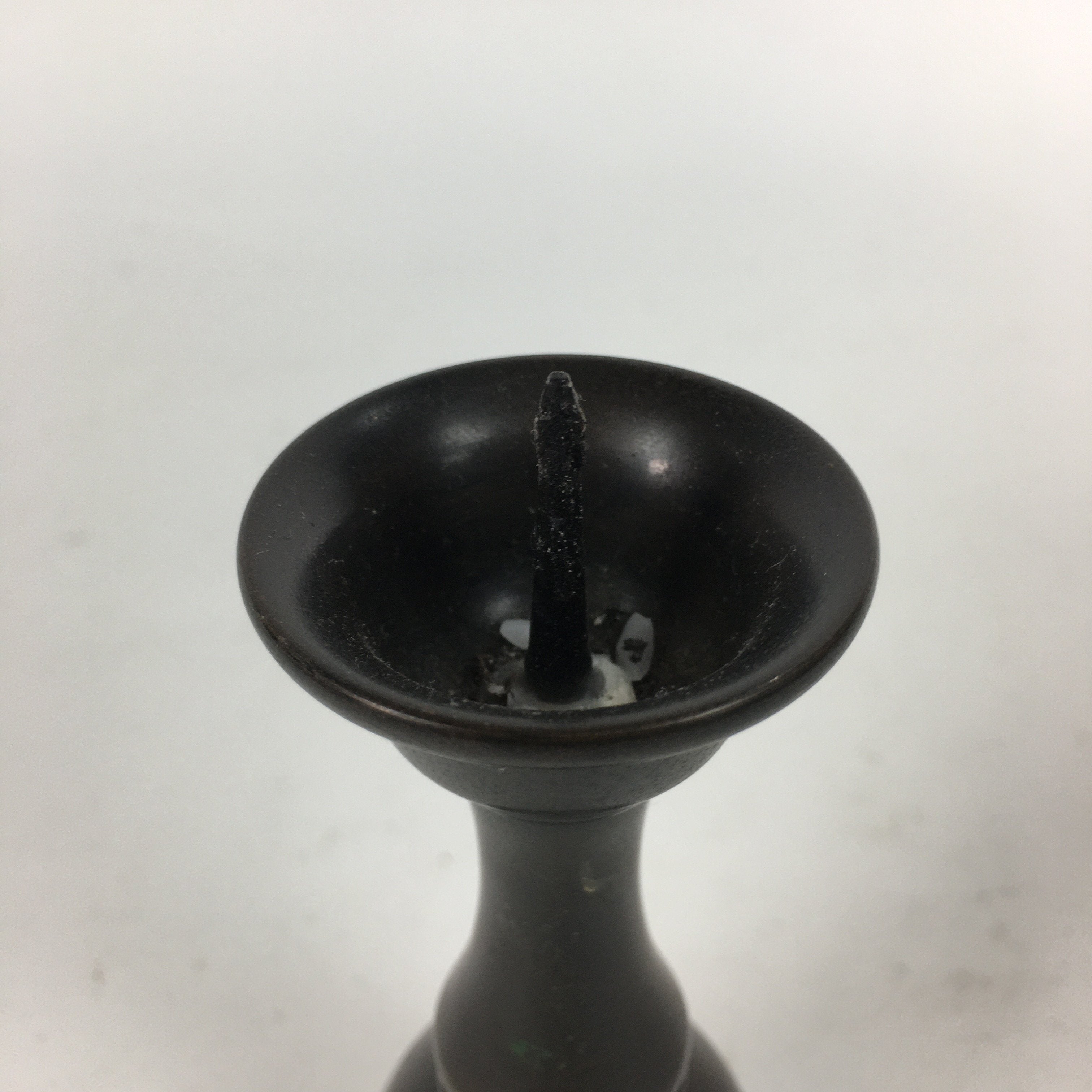 Japanese Buddhist Altar Fitting Bronze Candle Stand Vtg Shokudai Butsudan BU549