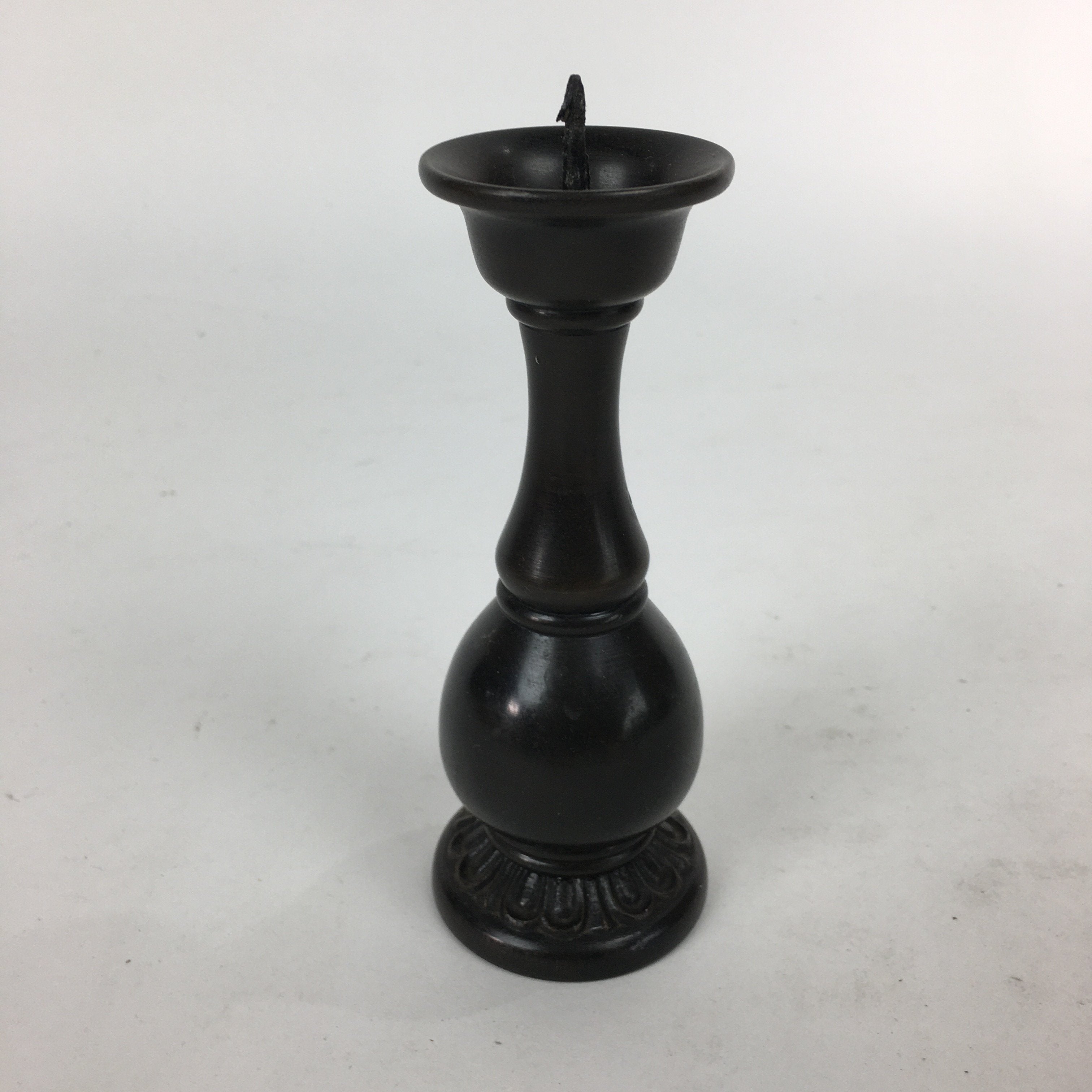 Japanese Buddhist Altar Fitting Bronze Candle Stand Vtg Shokudai Butsudan BU549
