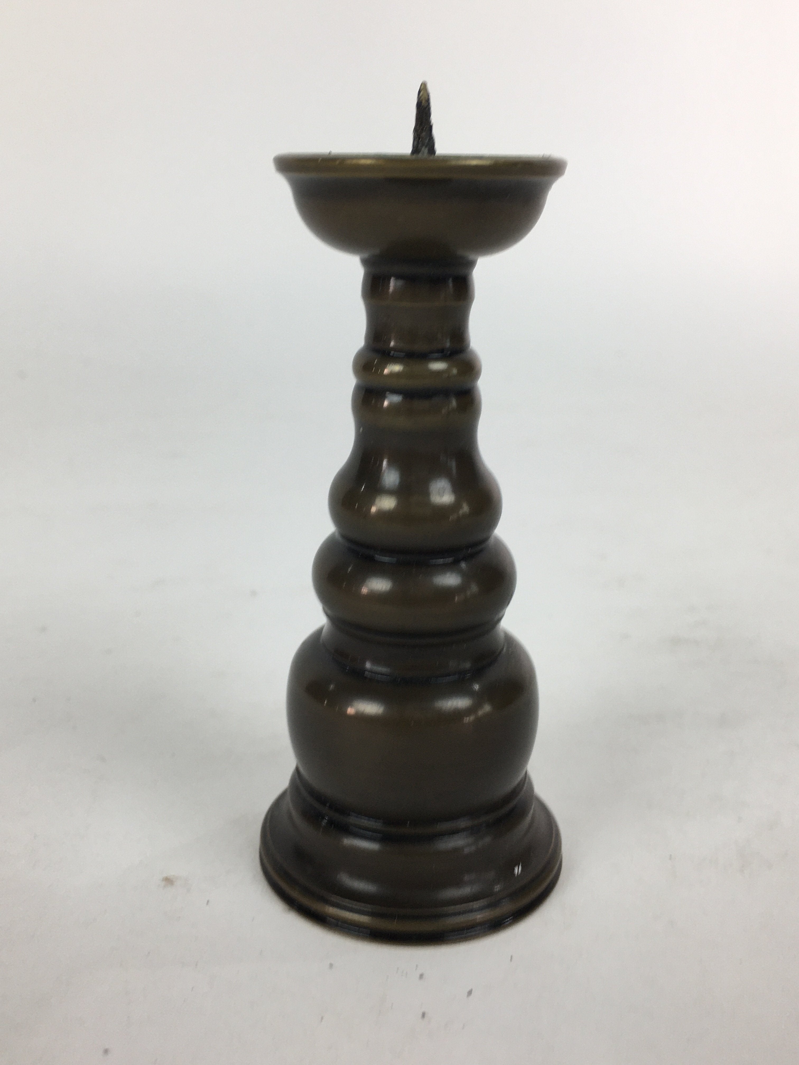 Japanese Buddhist Altar Fitting Bronze Candle Stand Vtg Shokudai Butsudan BU553