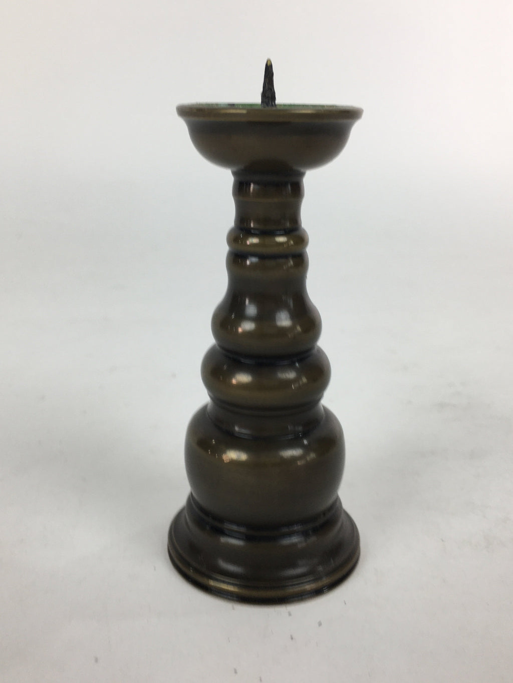 Japanese Buddhist Altar Fitting Bronze Candle Stand Vtg Shokudai Butsudan BU553