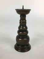 Japanese Buddhist Altar Fitting Bronze Candle Stand Vtg Shokudai Butsudan BU553