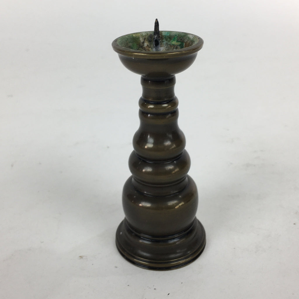 Japanese Buddhist Altar Fitting Bronze Candle Stand Vtg Shokudai Butsudan BU553