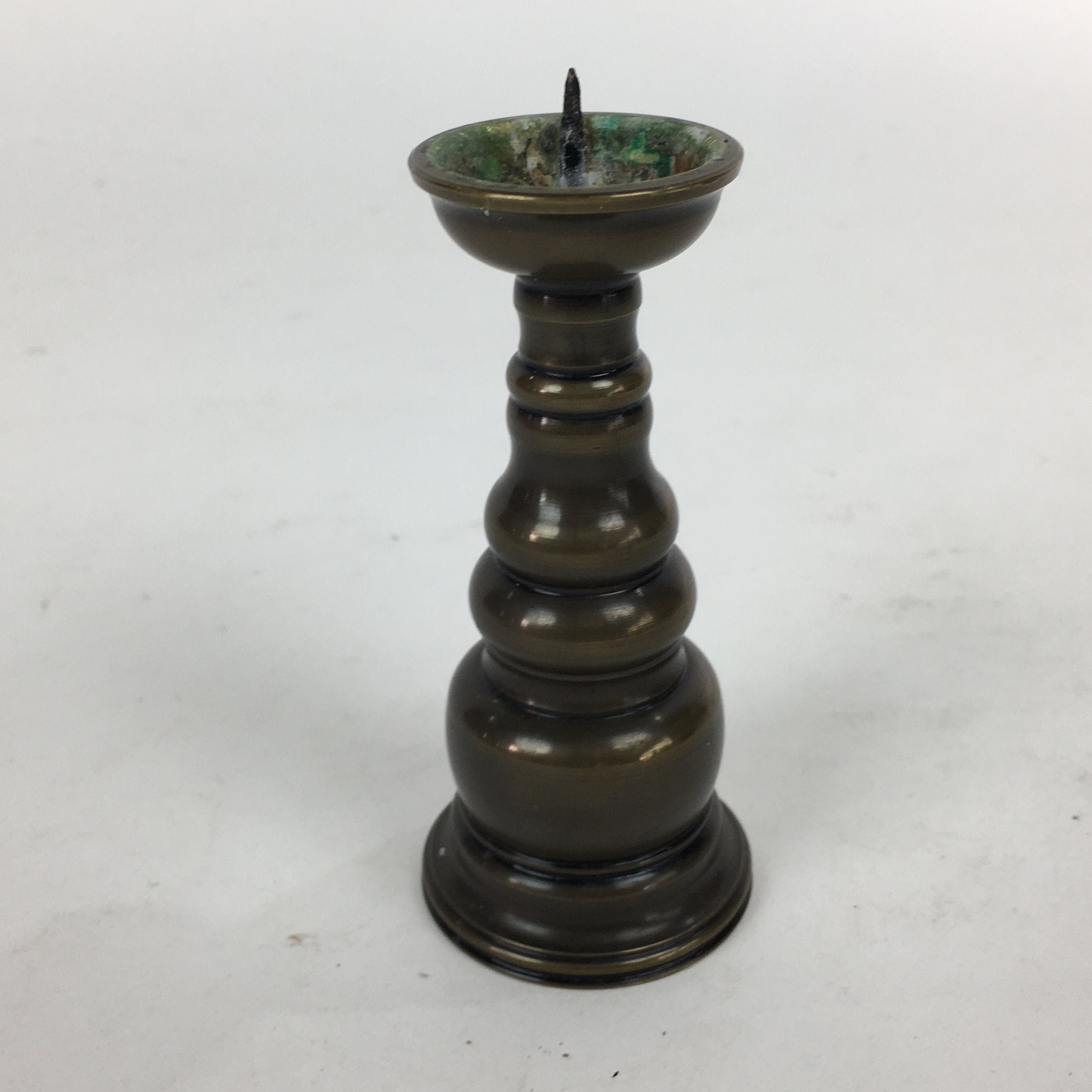 Japanese Buddhist Altar Fitting Bronze Candle Stand Vtg Shokudai Butsudan BU553