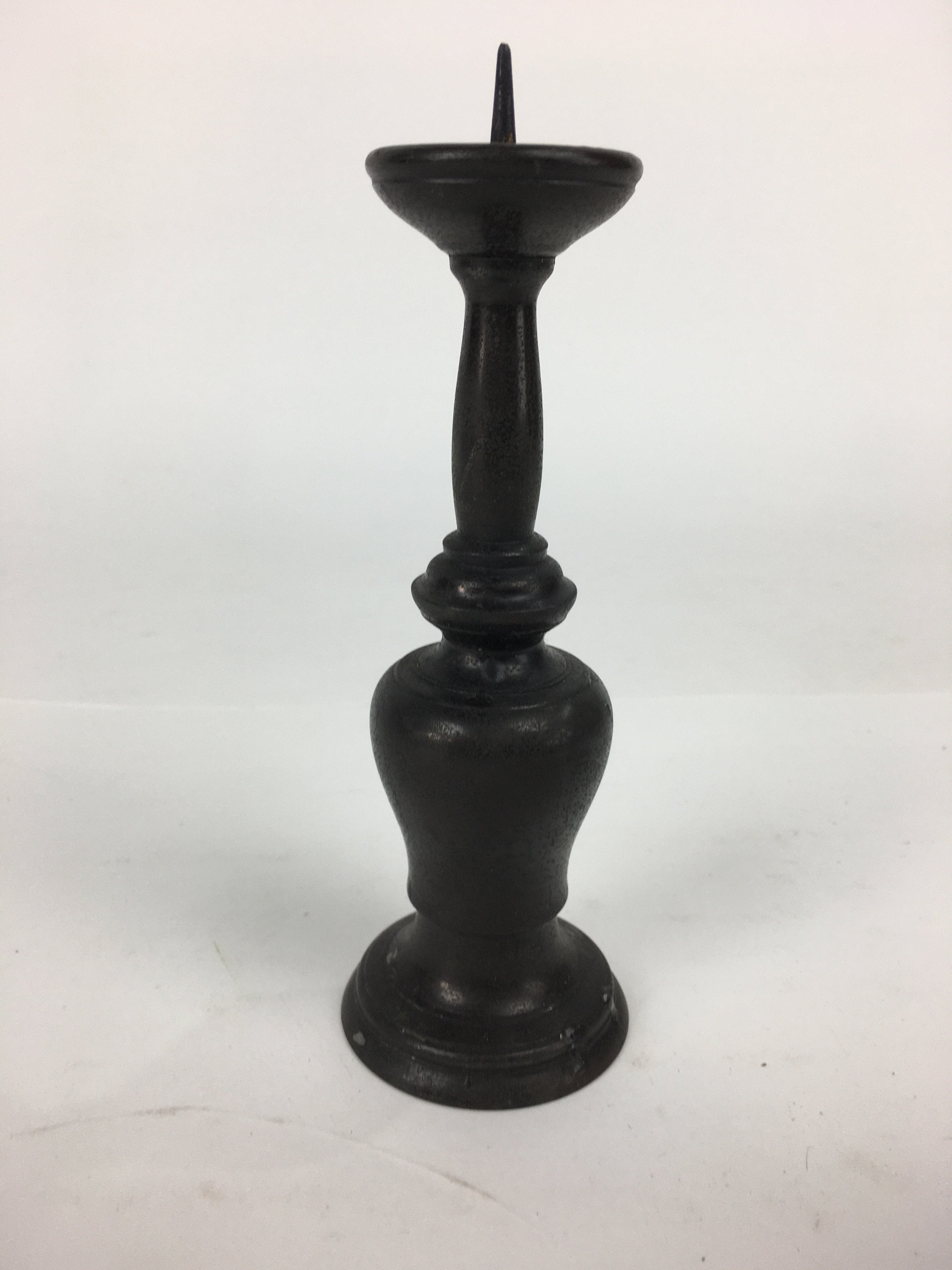 Japanese Buddhist Altar Fitting Bronze Candle Stand Vtg Shokudai Butsudan BU580