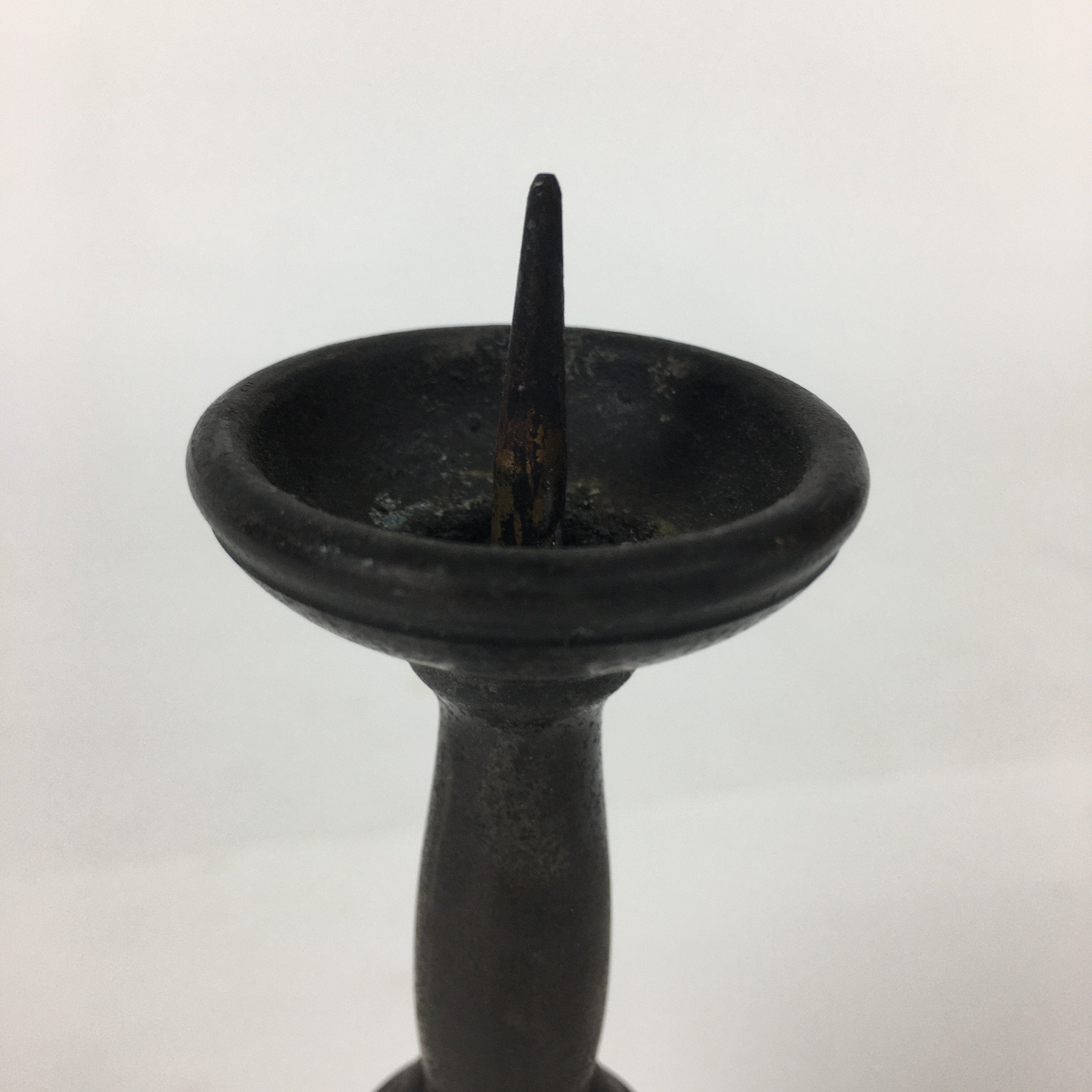 Japanese Buddhist Altar Fitting Bronze Candle Stand Vtg Shokudai Butsudan BU580