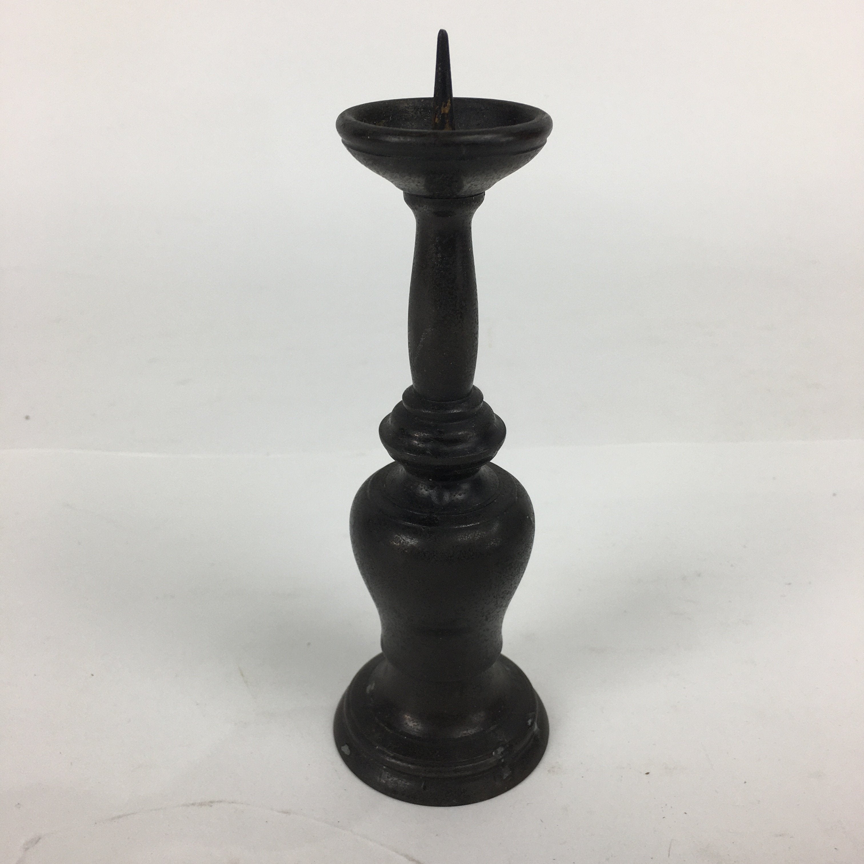 Japanese Buddhist Altar Fitting Bronze Candle Stand Vtg Shokudai Butsudan BU580