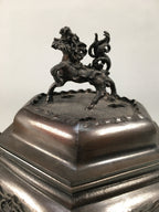 Japanese Buddhist Altar Fitting Bronze Incense Burner Vtg Shishi Dragon Koro BU3