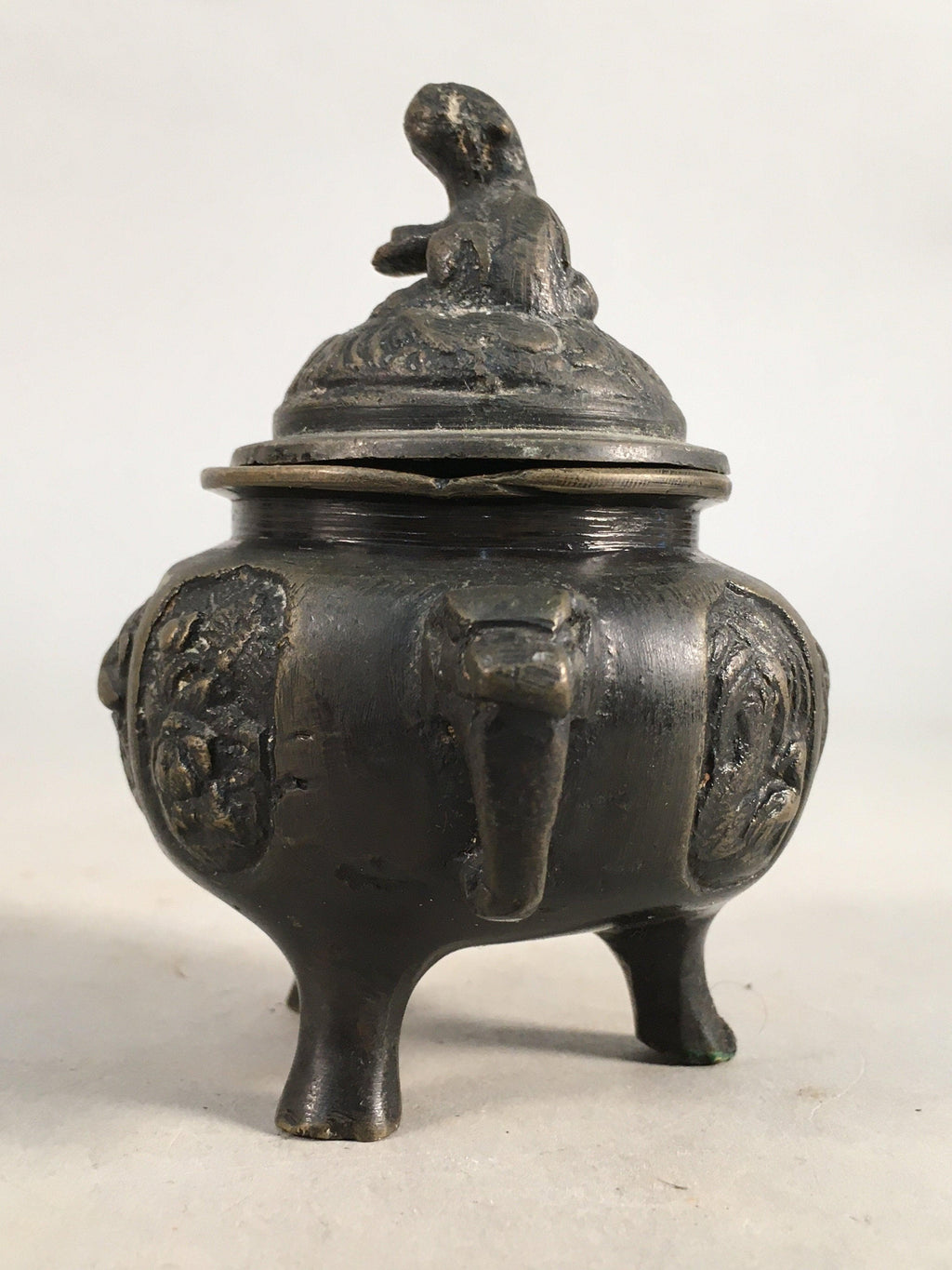 Japanese Buddhist Altar Fitting Bronze Incense Burner Vtg Shishi Koro BU283