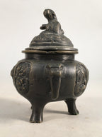 Japanese Buddhist Altar Fitting Bronze Incense Burner Vtg Shishi Koro BU283