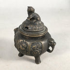 Japanese Buddhist Altar Fitting Bronze Incense Burner Vtg Shishi Koro BU283