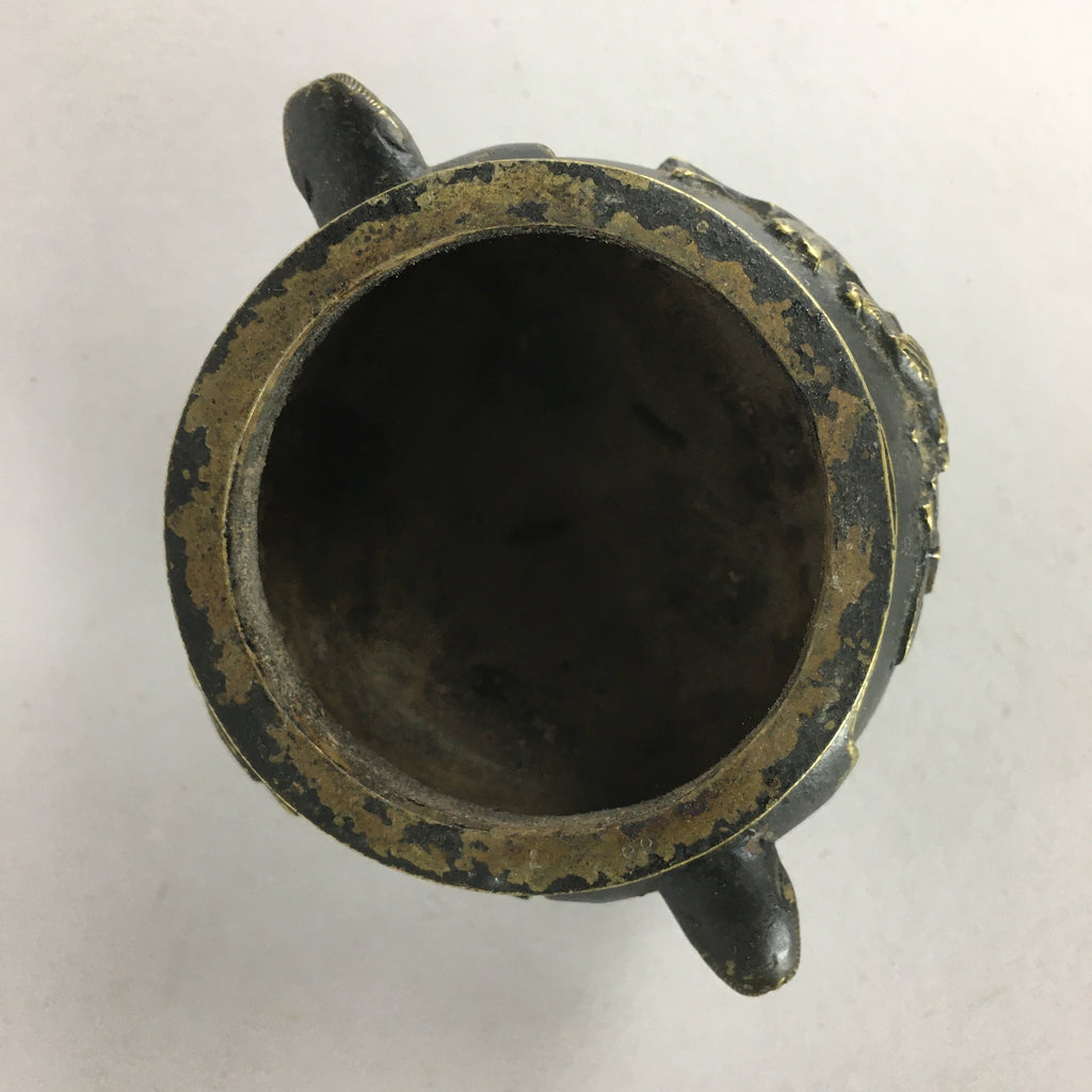 Japanese Buddhist Altar Fitting Bronze Incense Burner Vtg Shishi Koro BU435