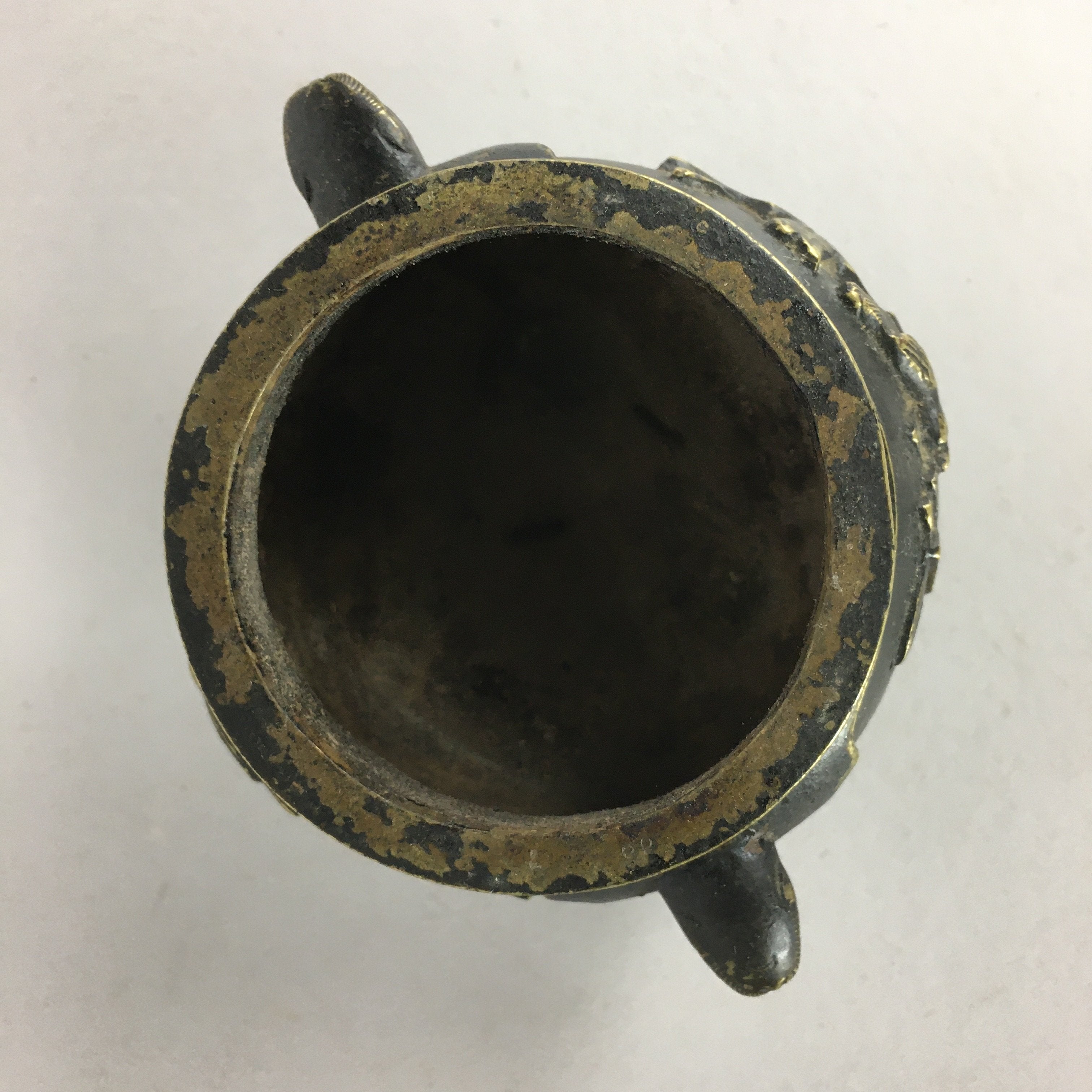 Japanese Buddhist Altar Fitting Bronze Incense Burner Vtg Shishi Koro BU435