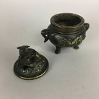Japanese Buddhist Altar Fitting Bronze Incense Burner Vtg Shishi Koro BU435