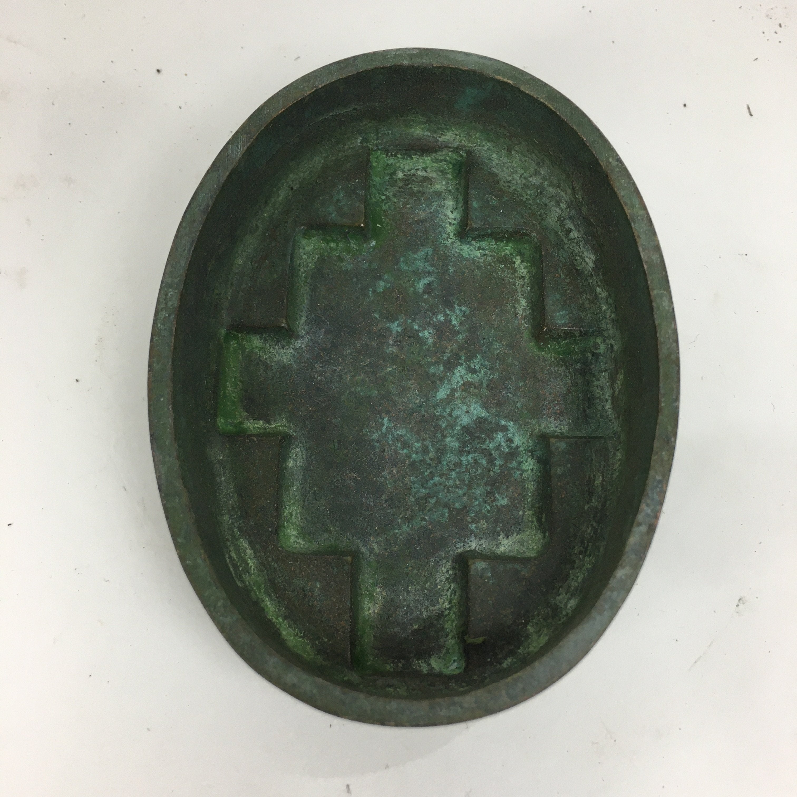 Japanese Buddhist Altar Fitting Bronze Incense Container Vtg Crane Kogo BU571