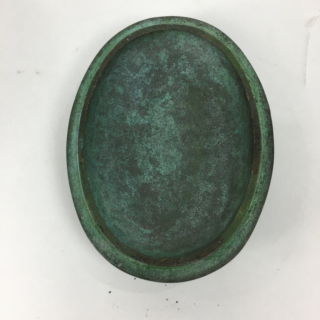 Japanese Buddhist Altar Fitting Bronze Incense Container Vtg Crane Kogo BU571