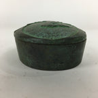 Japanese Buddhist Altar Fitting Bronze Incense Container Vtg Crane Kogo BU571