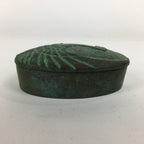 Japanese Buddhist Altar Fitting Bronze Incense Container Vtg Crane Kogo BU571