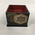 Japanese Buddhist Altar Fitting Buddha Statue Stand Box Vtg Black Square BU585