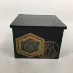 Japanese Buddhist Altar Fitting Buddha Statue Stand Box Vtg Black Square BU585