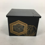 Japanese Buddhist Altar Fitting Buddha Statue Stand Box Vtg Black Square BU585