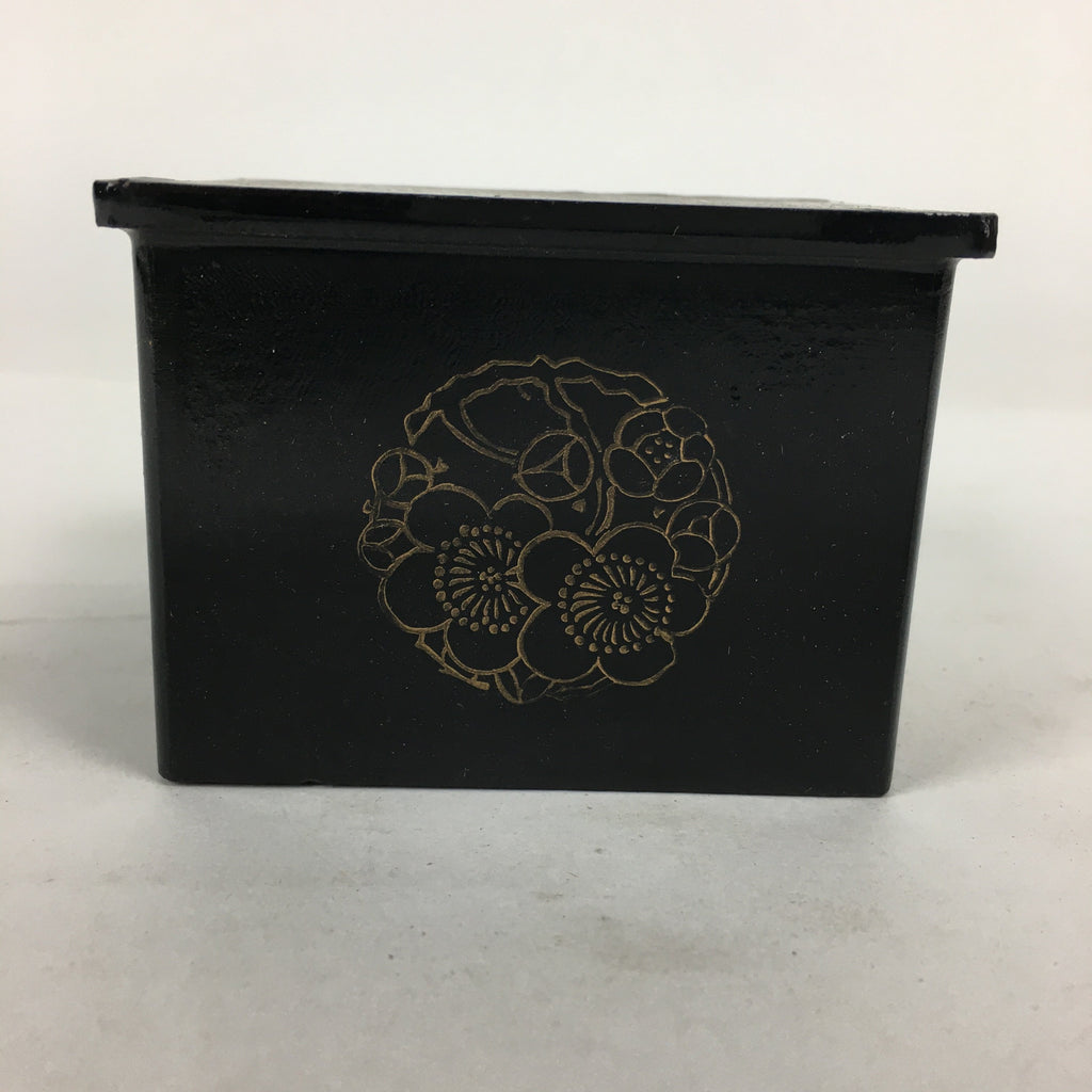 Japanese Buddhist Altar Fitting Buddha Statue Stand Box Vtg Black Square BU585