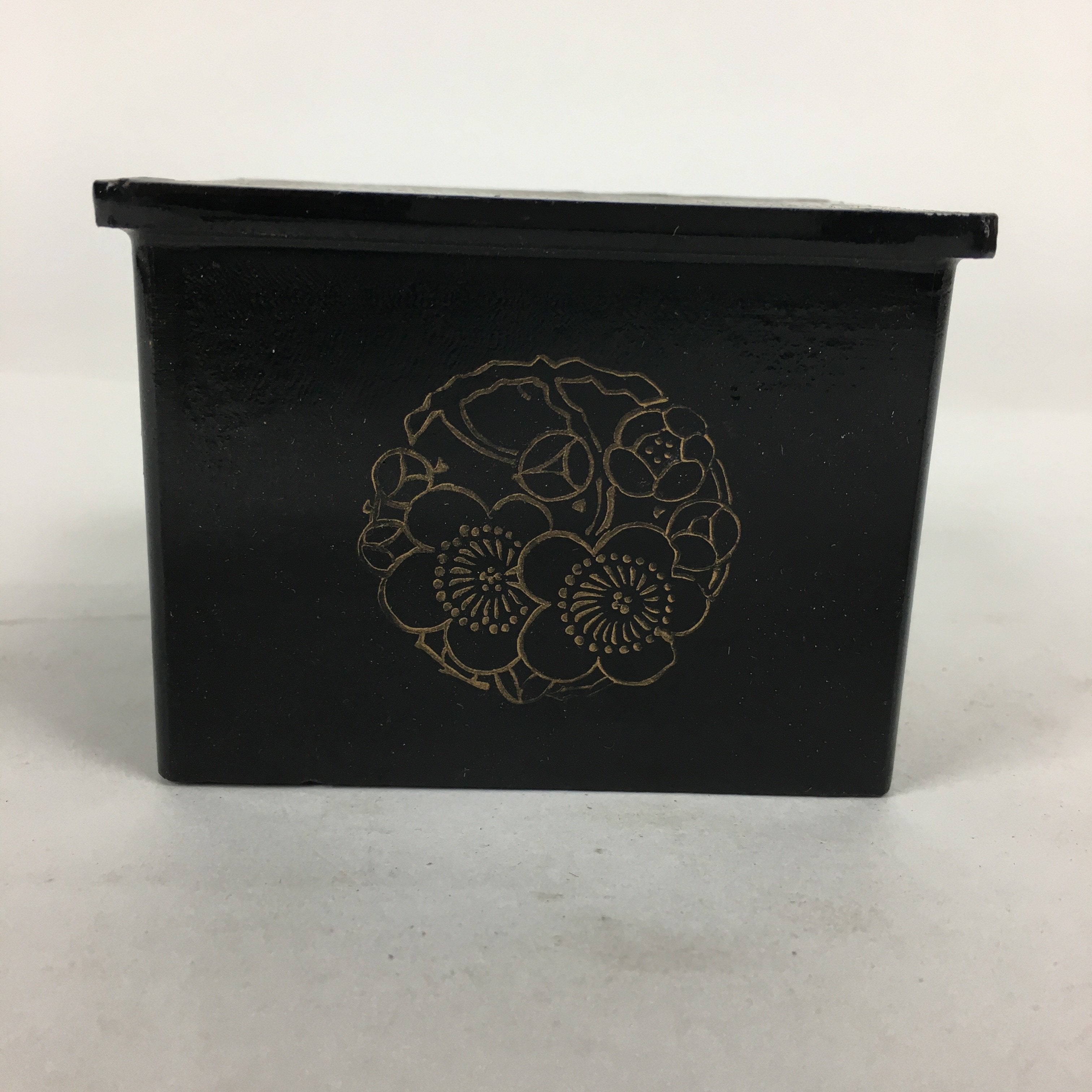 Japanese Buddhist Altar Fitting Buddha Statue Stand Box Vtg Black Square BU585