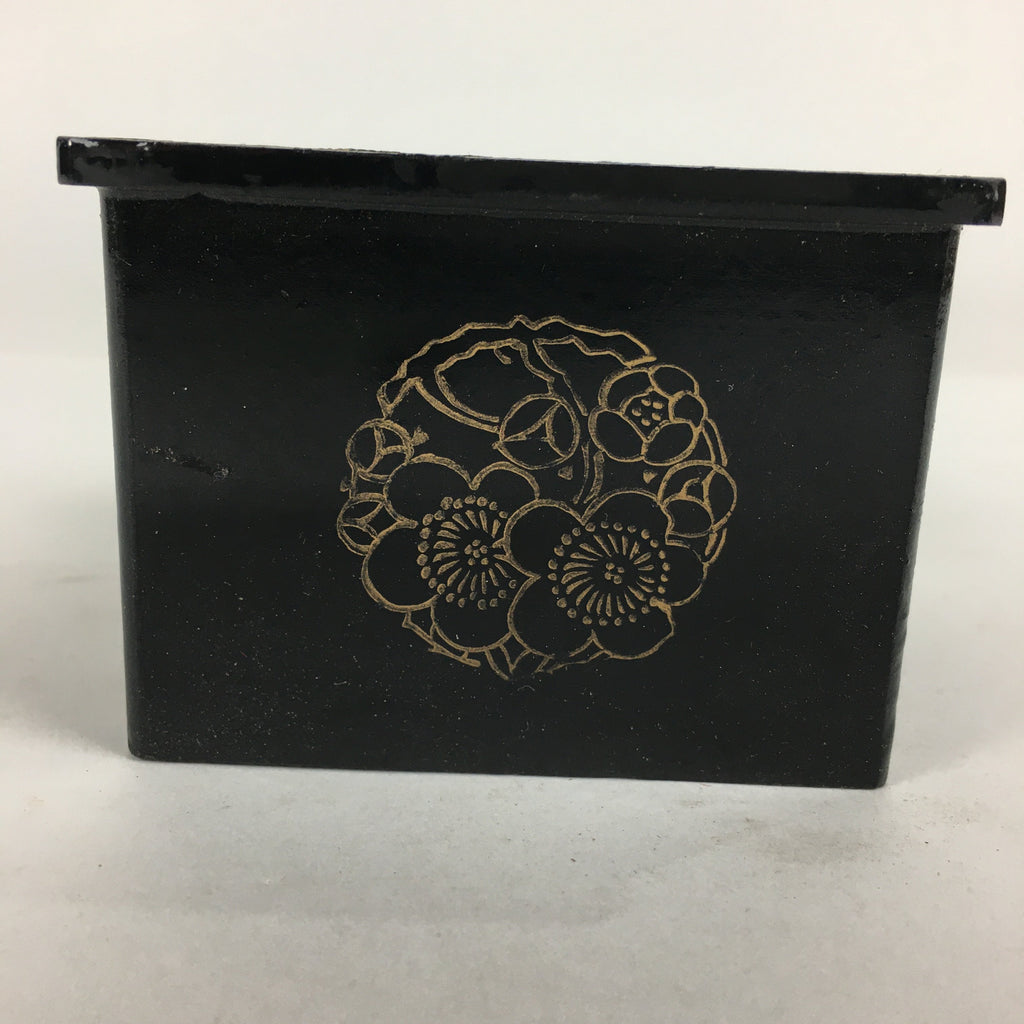 Japanese Buddhist Altar Fitting Buddha Statue Stand Box Vtg Black Square BU585