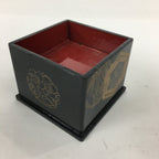 Japanese Buddhist Altar Fitting Buddha Statue Stand Box Vtg Black Square BU585