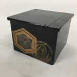 Japanese Buddhist Altar Fitting Buddha Statue Stand Box Vtg Black Square BU585