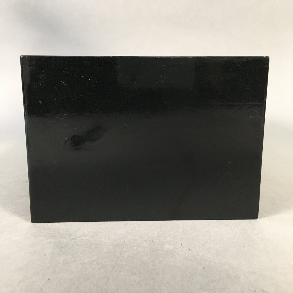 Japanese Buddhist Altar Fitting Buddha Statue Stand Vtg Table Black Square Box BU387