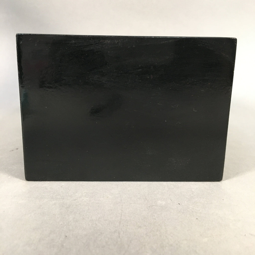 Japanese Buddhist Altar Fitting Buddha Statue Stand Vtg Table Black Square Box BU387