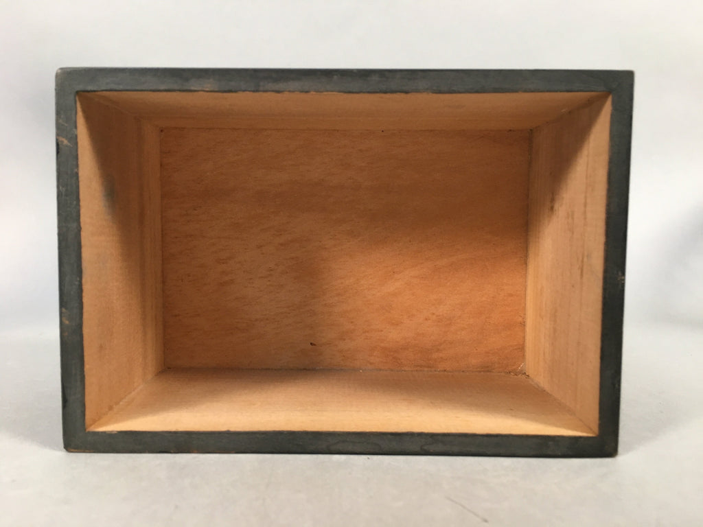 Japanese Buddhist Altar Fitting Buddha Statue Stand Vtg Table Black Square Box BU387