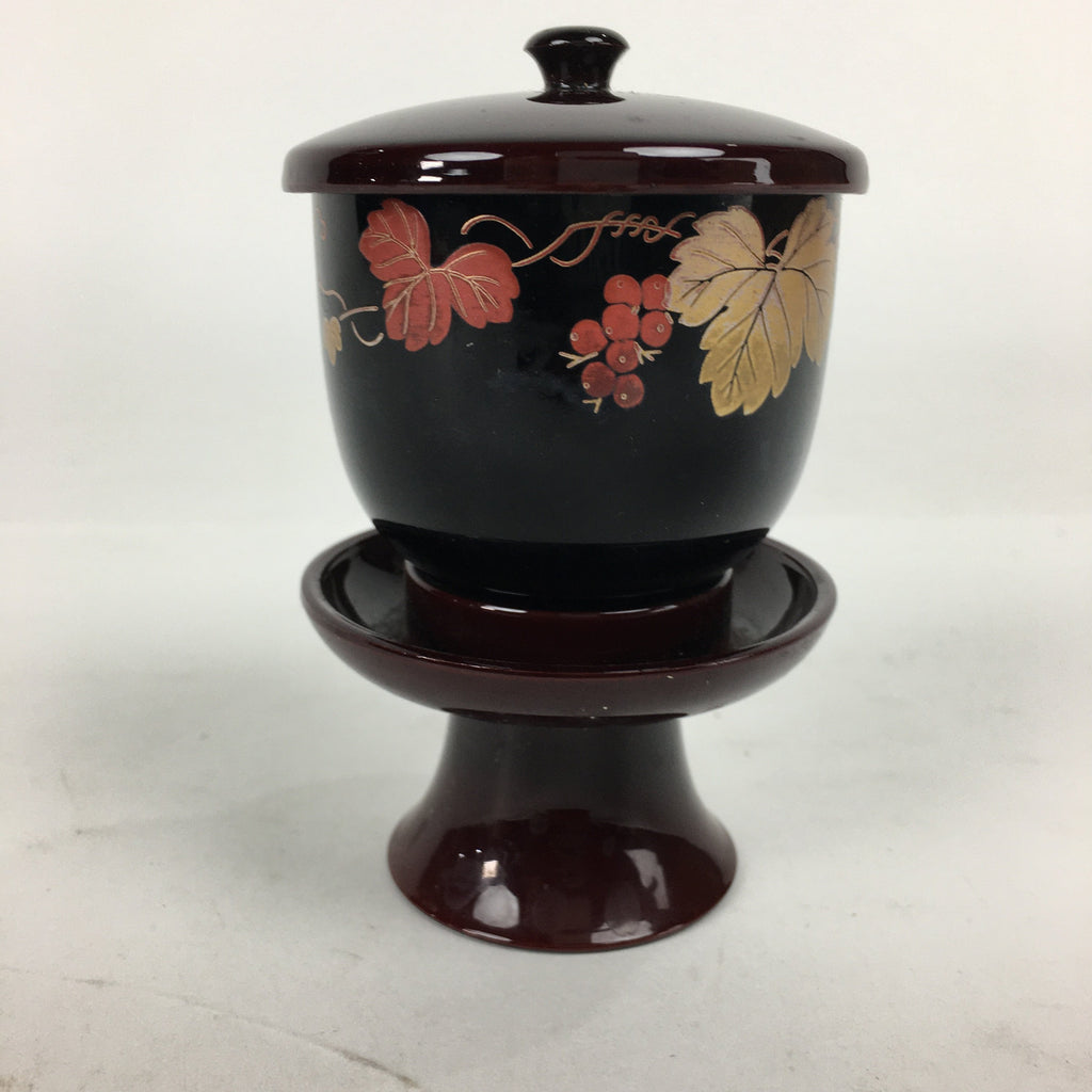 Japanese Buddhist Altar Fitting Buddha Tea Cup Vtg Brown Black Sayuki BU586
