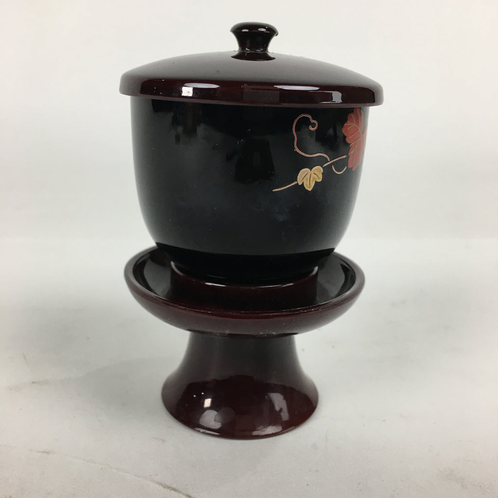 Japanese Buddhist Altar Fitting Buddha Tea Cup Vtg Brown Black Sayuki BU586