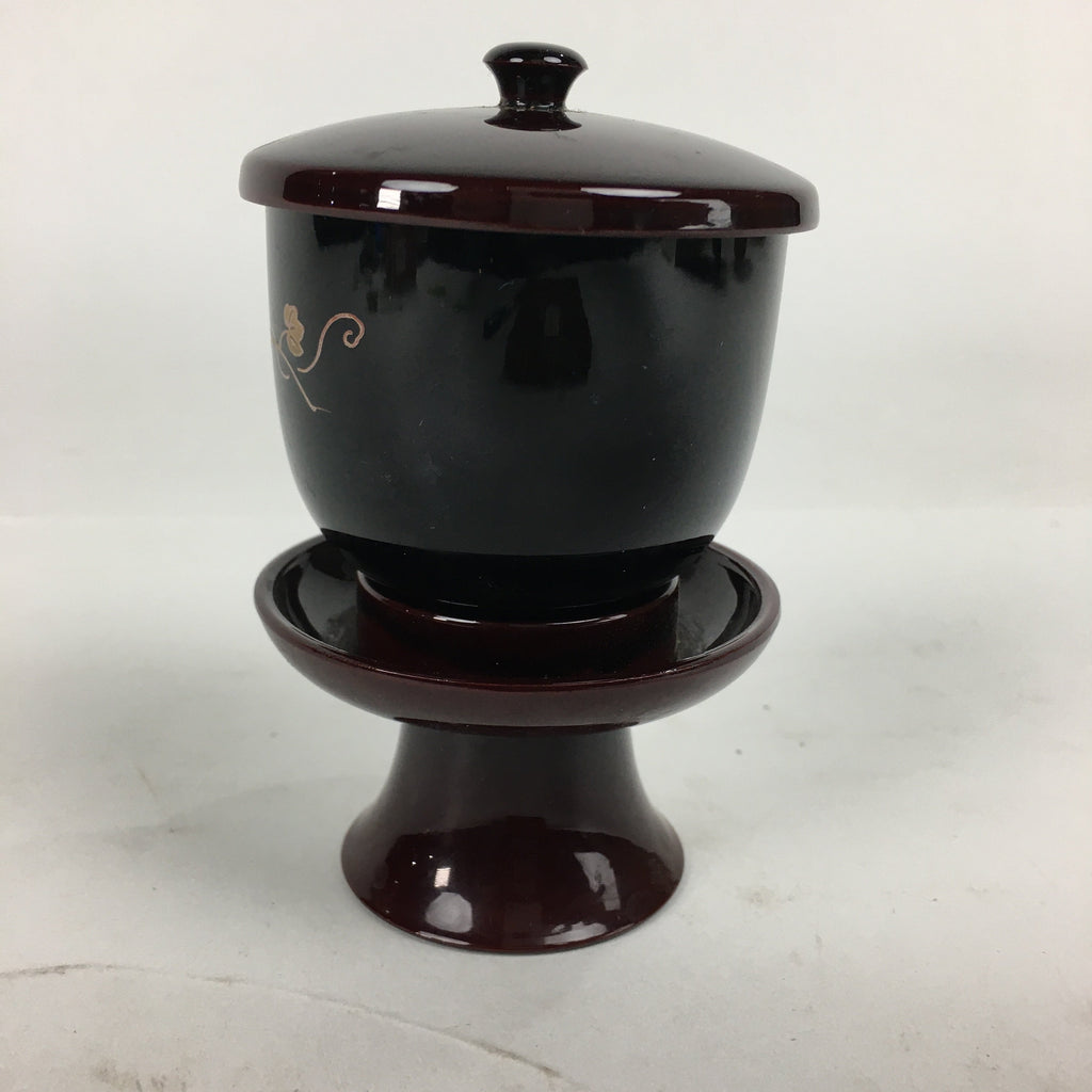 Japanese Buddhist Altar Fitting Buddha Tea Cup Vtg Brown Black Sayuki BU586