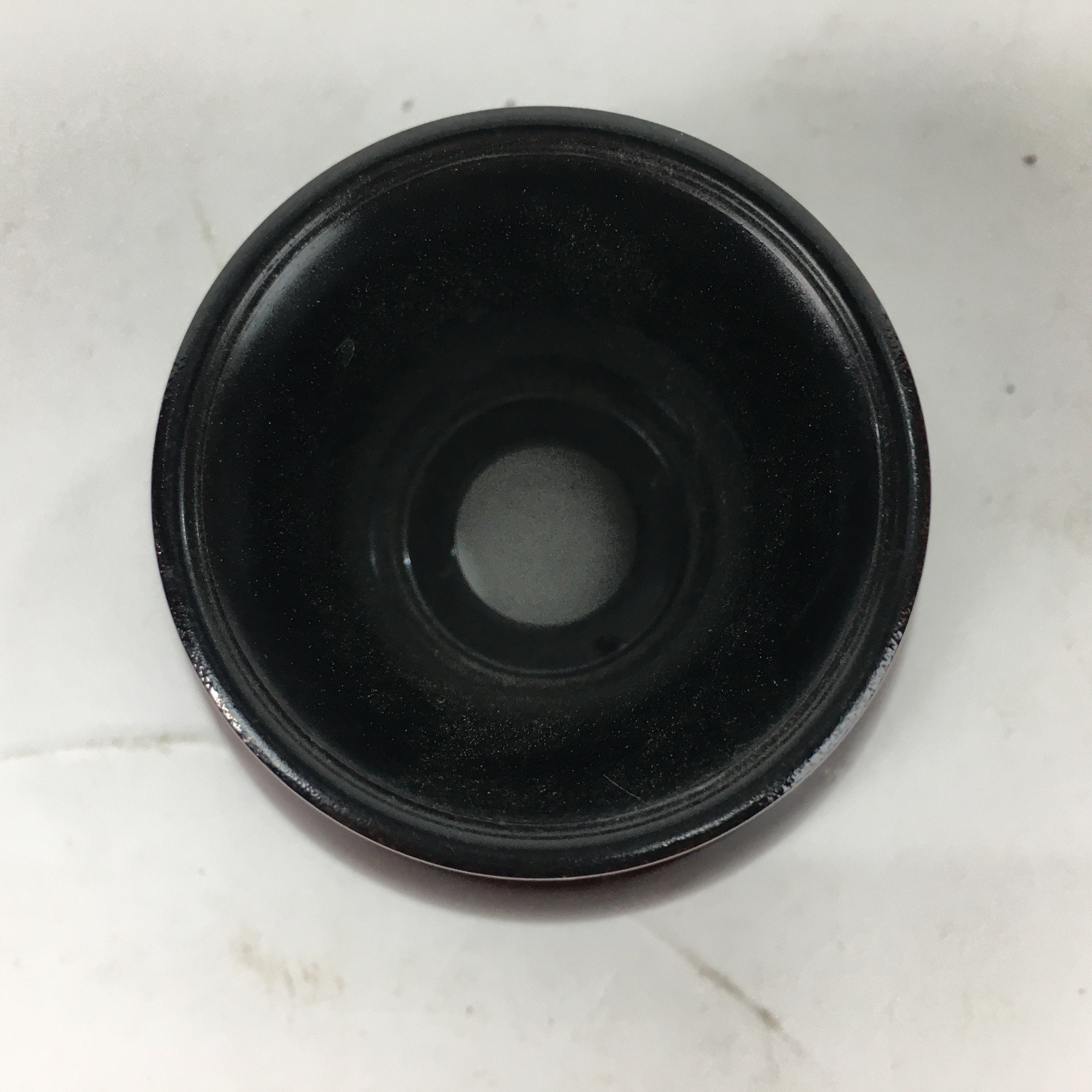 Japanese Buddhist Altar Fitting Buddha Tea Cup Vtg Brown Black Sayuki BU586