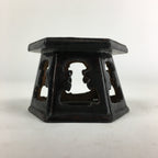 Japanese Buddhist Altar Fitting Bukki Vtg Wood Lacquered Rice Cup Stand BU680