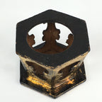 Japanese Buddhist Altar Fitting Bukki Vtg Wood Lacquered Rice Cup Stand BU680